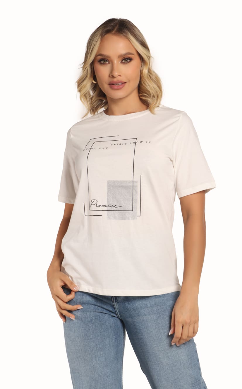 Camiseta Marfil Estampado - Navissi Clothing ♡