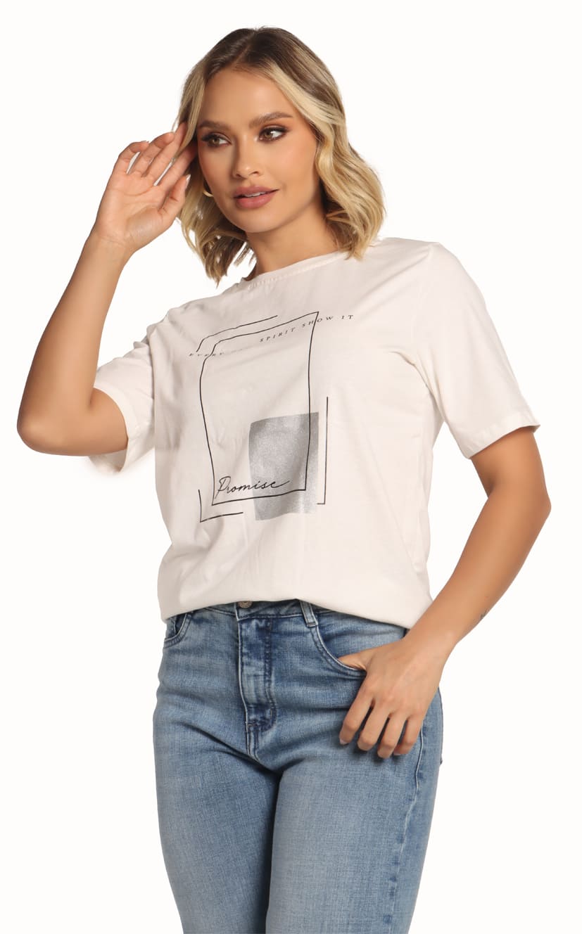 Camiseta Marfil Estampado - Navissi Clothing ♡