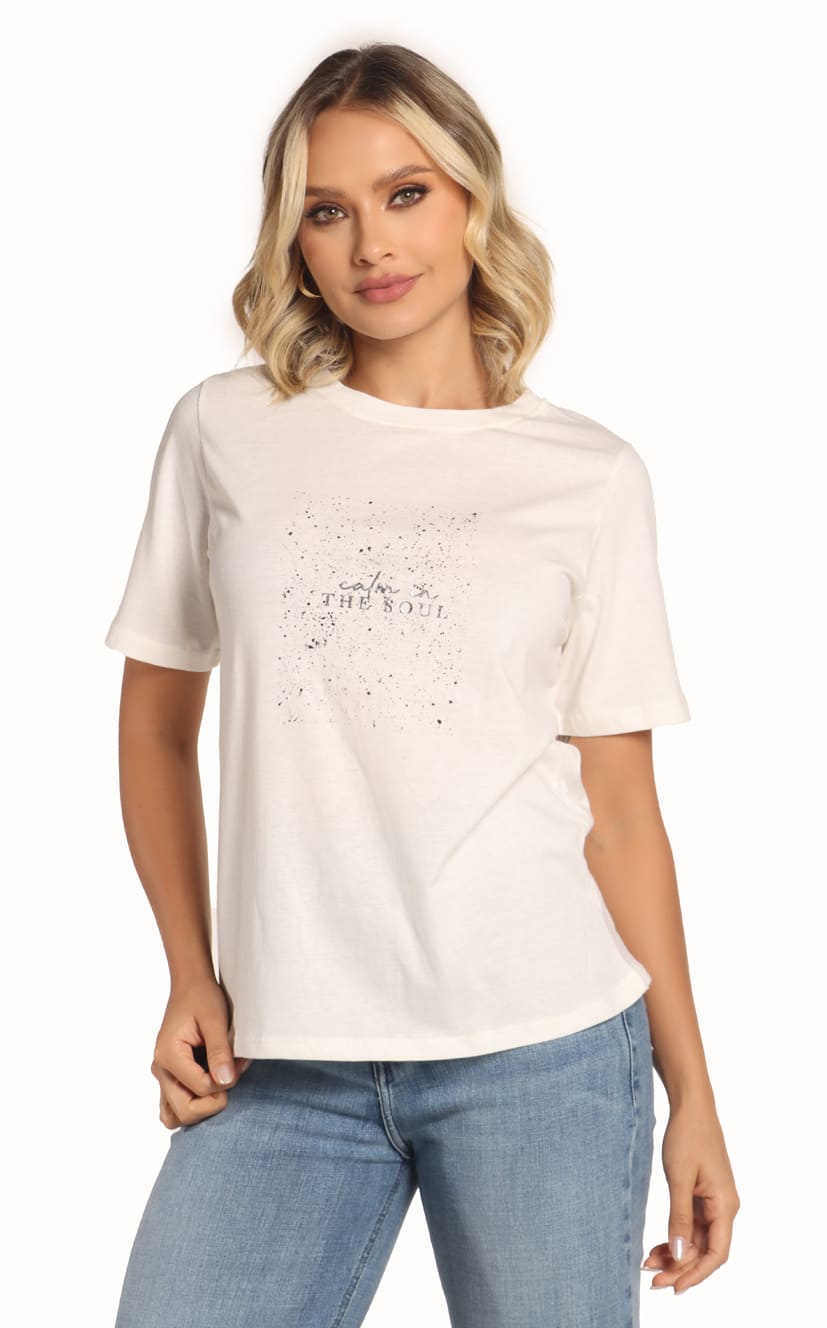 Camiseta Marfil Estampado - Navissi Clothing ♡