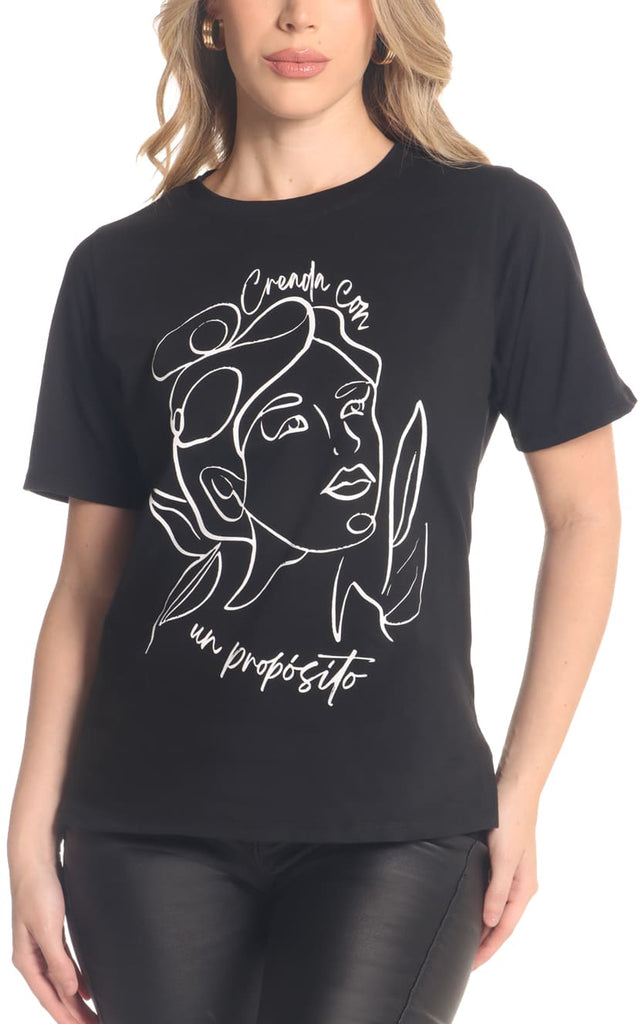 Camiseta Negra Estampada - Navissi Clothing ♡