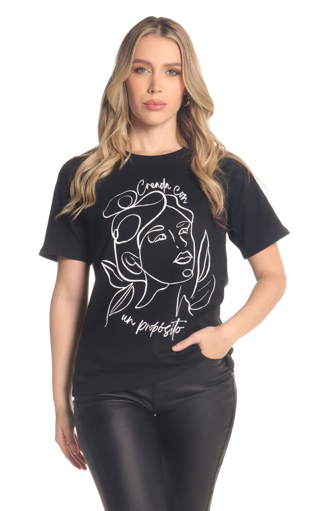 Camiseta Negra Estampada - Navissi Clothing ♡