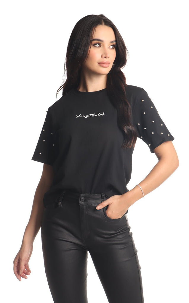 Camiseta Negra Perlas - Navissi Clothing ♡