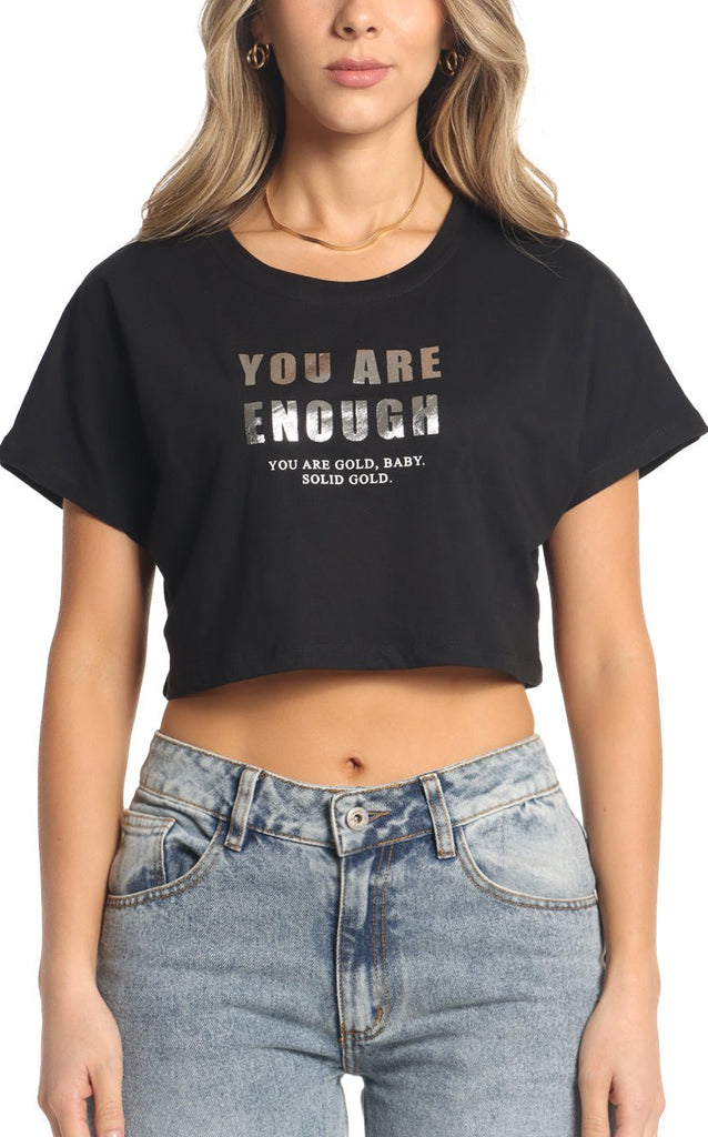 Camiseta Negra Tipo Crop - Navissi Clothing ♡