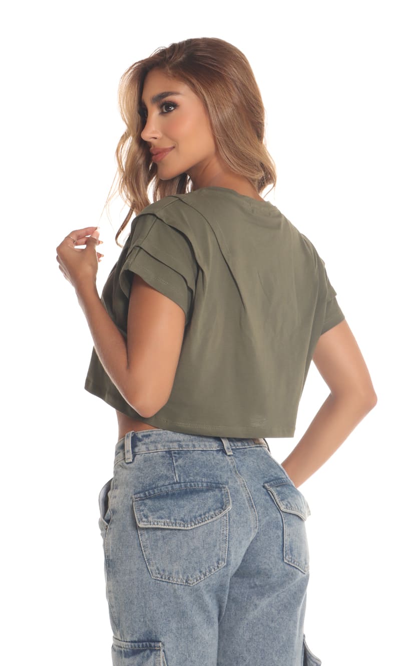 Camiseta Verde Prenses Mangas - Navissi Clothing ♡