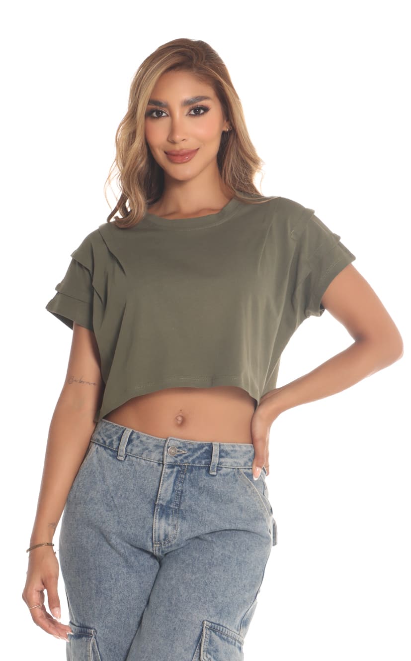 Camiseta Verde Prenses Mangas - Navissi Clothing ♡