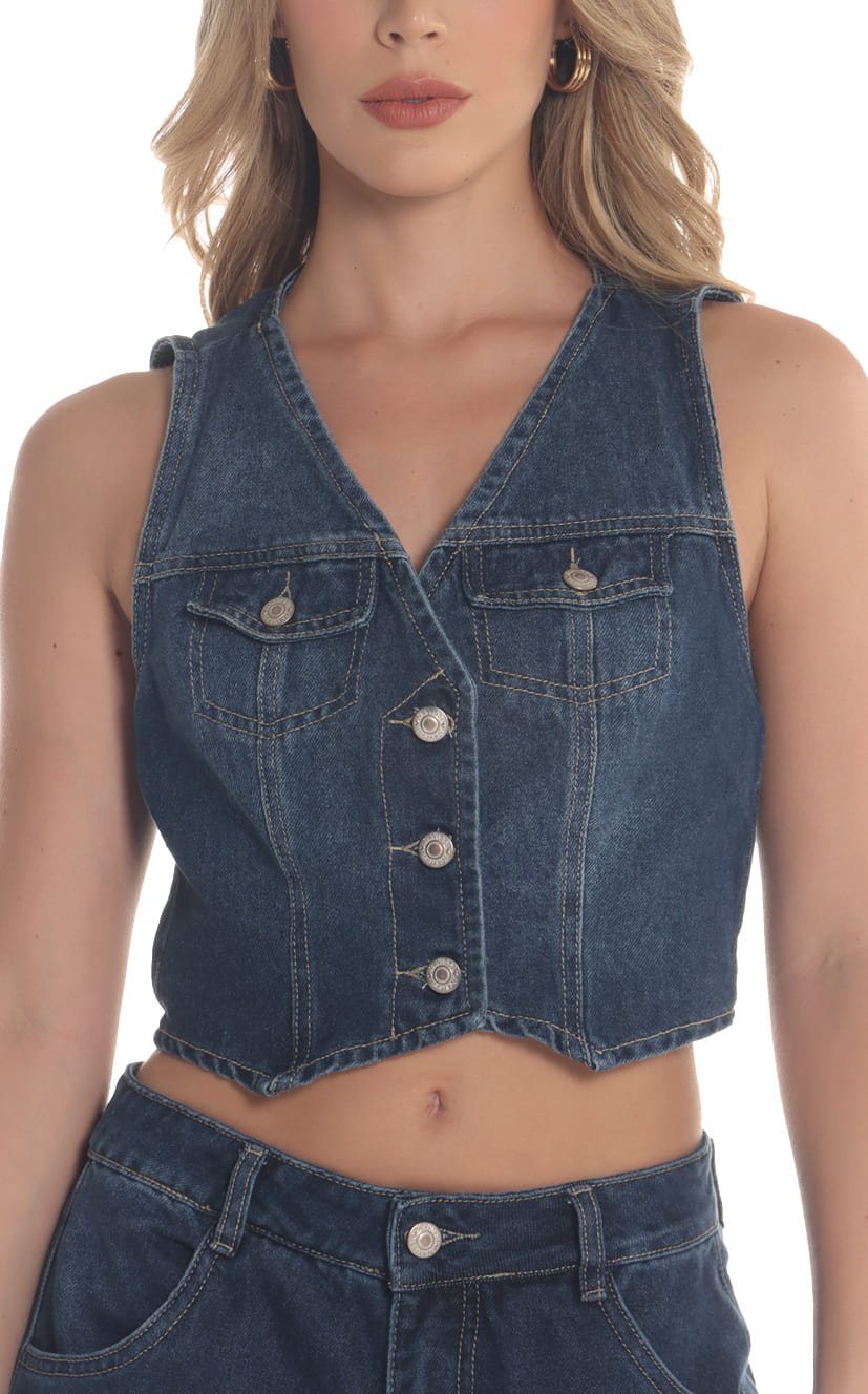 Chaleco Azul Denim - Navissi Clothing ♡