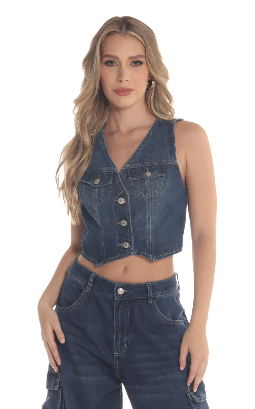 Chaleco Azul Denim - Navissi Clothing ♡