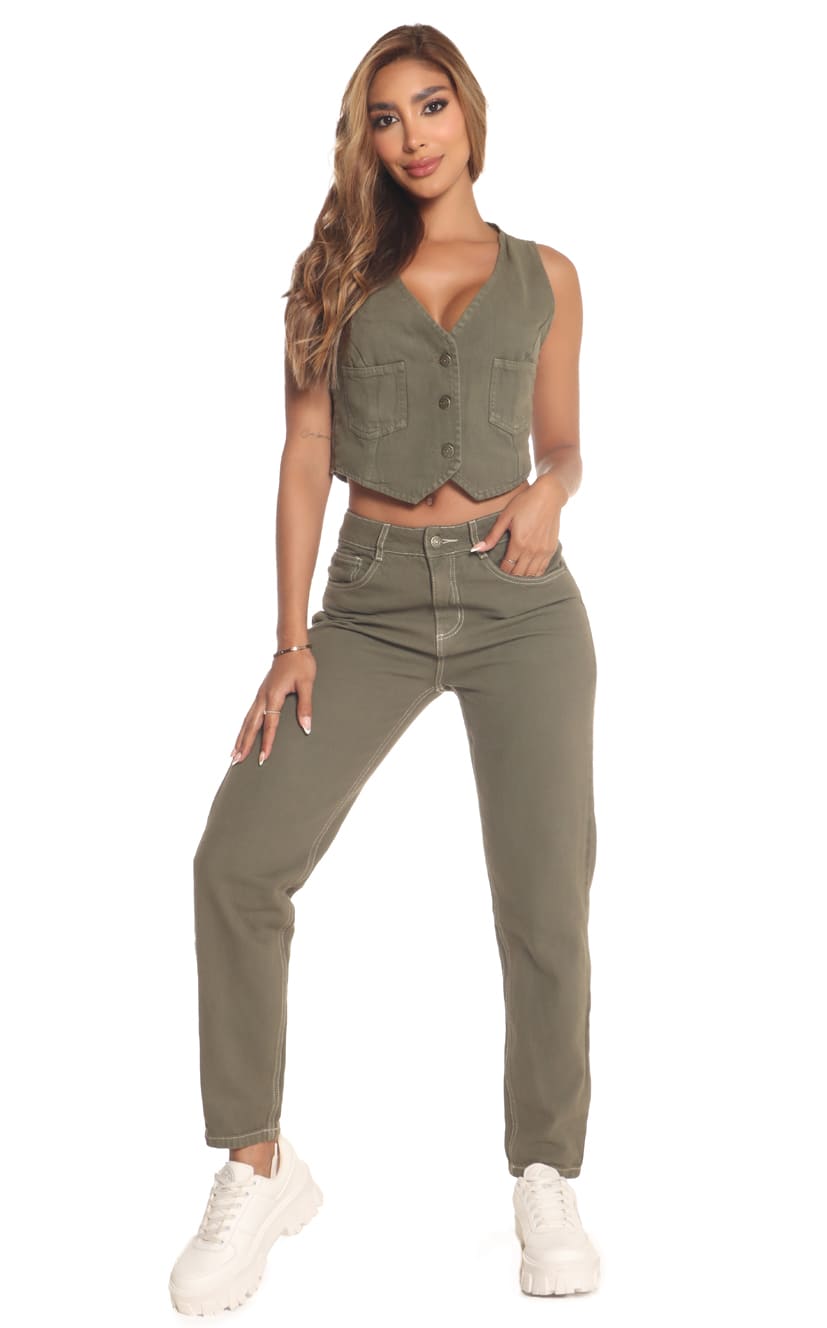 Chaleco Verde Bolsillos - Navissi Clothing ♡