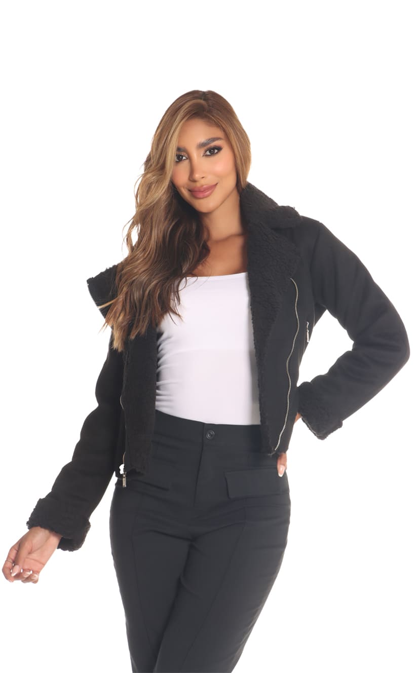 Chaqueta Negro Tipo Cropped - Navissi Clothing ♡