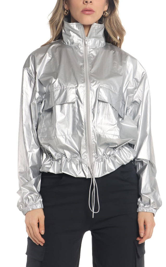 Chaqueta Plateada Tipo Bomper - Navissi Clothing ♡