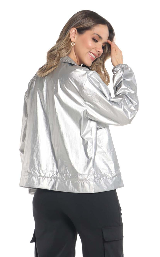 Chaqueta Plateada Tipo Bomper - Navissi Clothing ♡