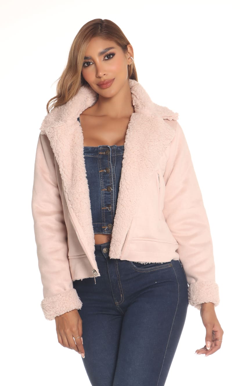 Chaqueta Rosa Tipo Cropped - Navissi Clothing ♡