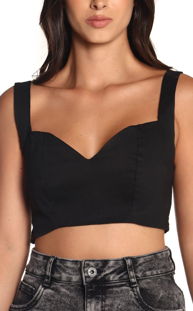 Crop Top Negro Corazón - Navissi Clothing ♡