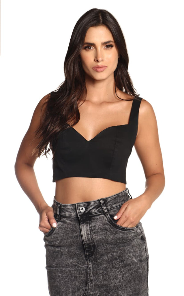 Crop Top Negro Corazón - Navissi Clothing ♡