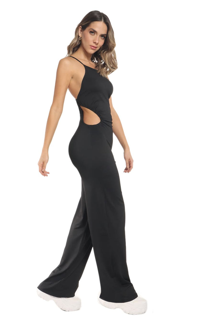 Enterizo Negro Escote Tipo Halter - Navissi Clothing ♡