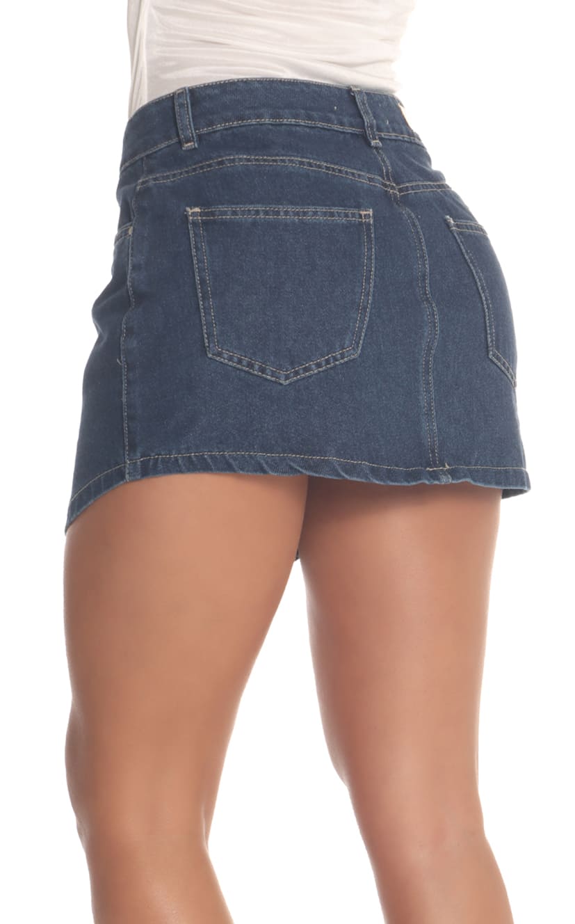 Falda Azul Corta Denim - Navissi Clothing ♡