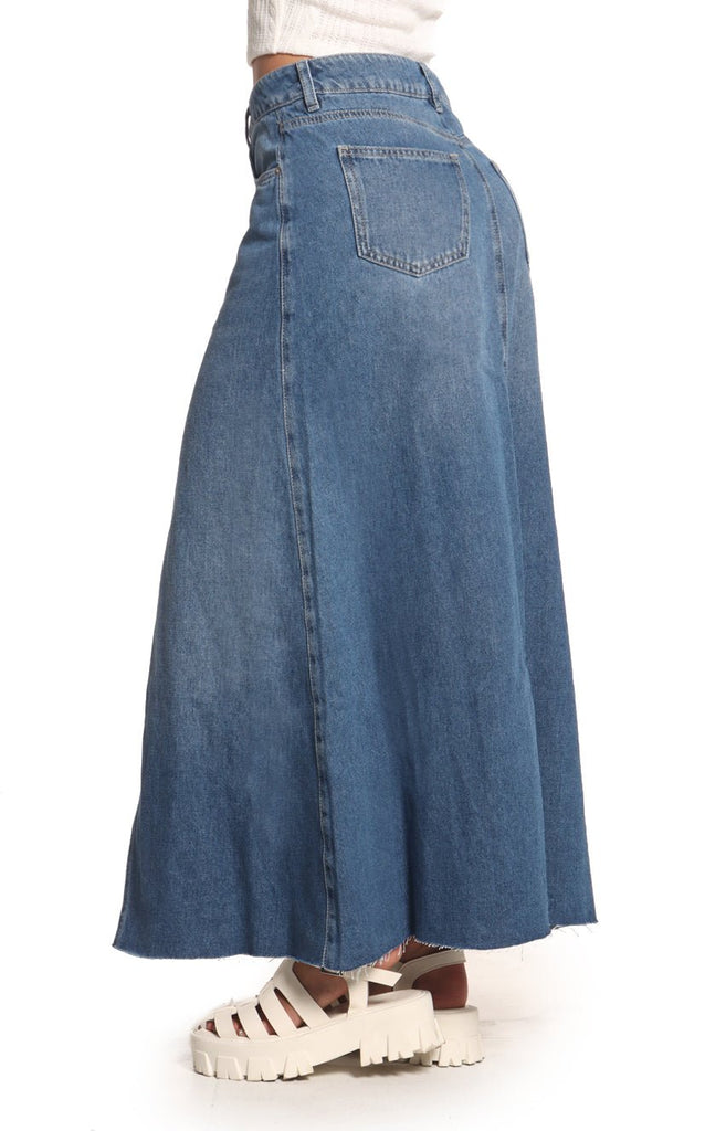 Falda Azul Denim Midi - Navissi Clothing ♡