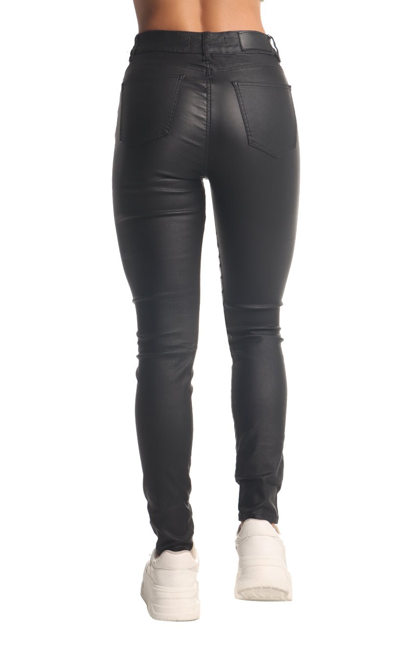 Jean Skinny Negro Efecto Cuero - Navissi Clothing ♡