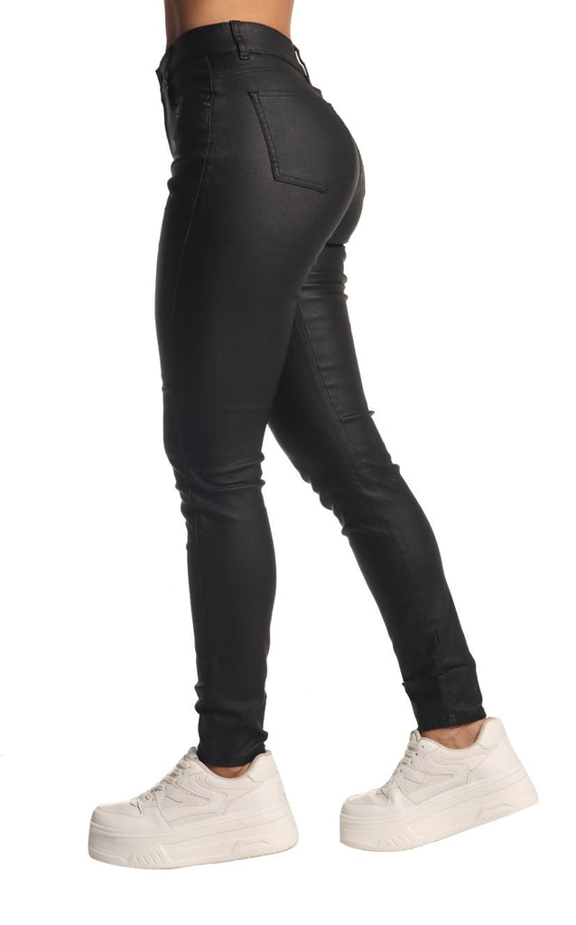 Jean Skinny Negro Efecto Cuero - Navissi Clothing ♡