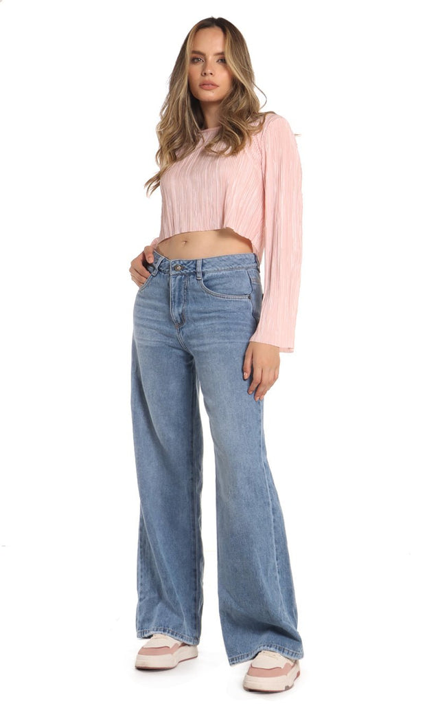 Jeans Wide Leg Claro - Navissi Clothing ♡