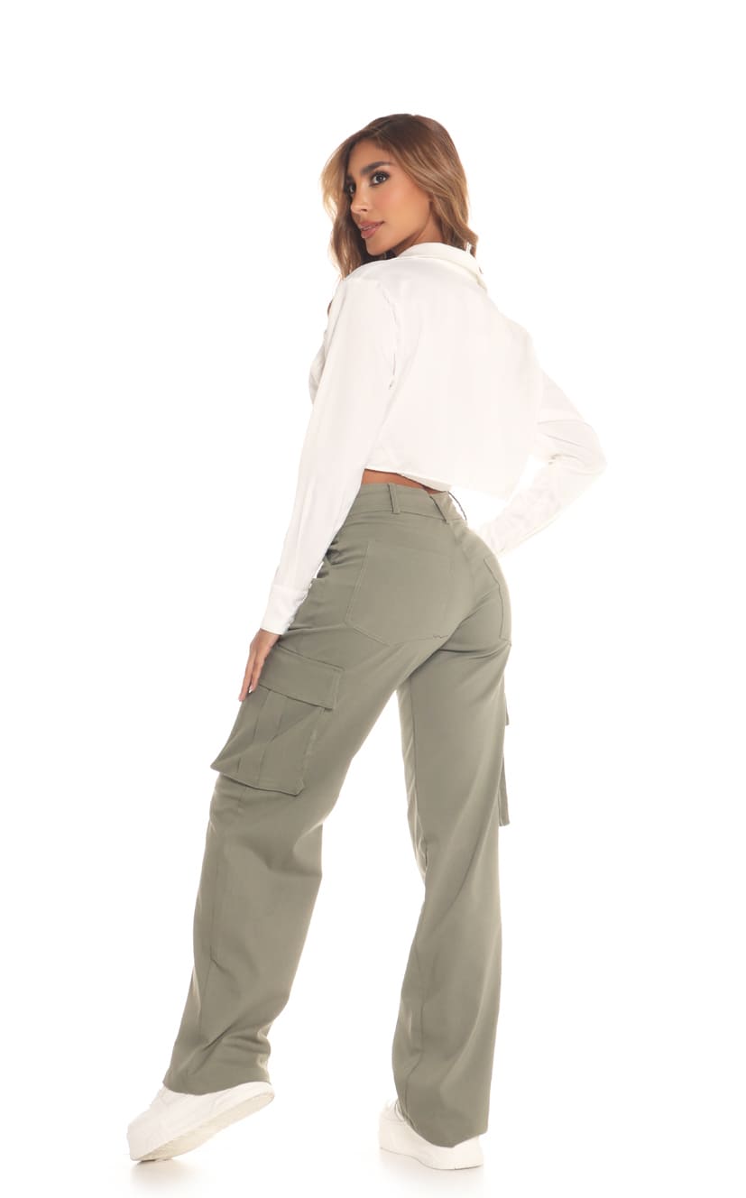 Pantalón Verde Militar Cargo - Navissi Clothing ♡