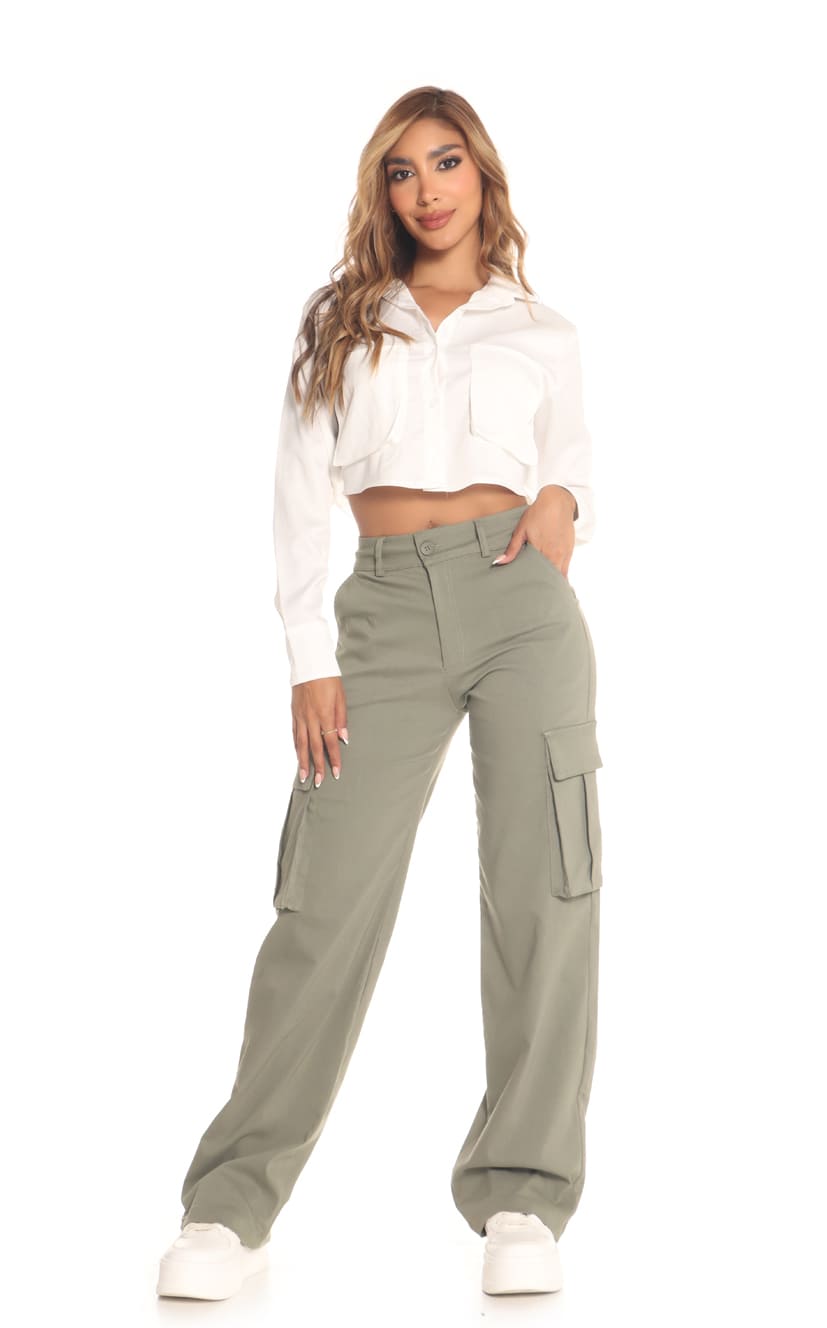 Pantalón Verde Militar Cargo - Navissi Clothing ♡