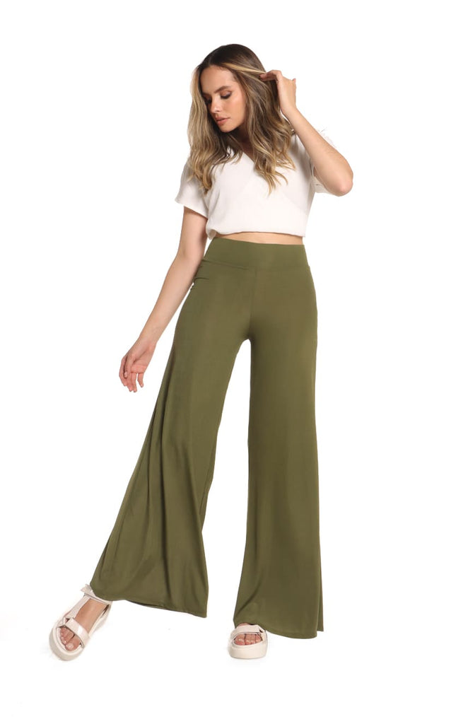 Pantalón Verde Militar Palazzo - Navissi Clothing ♡