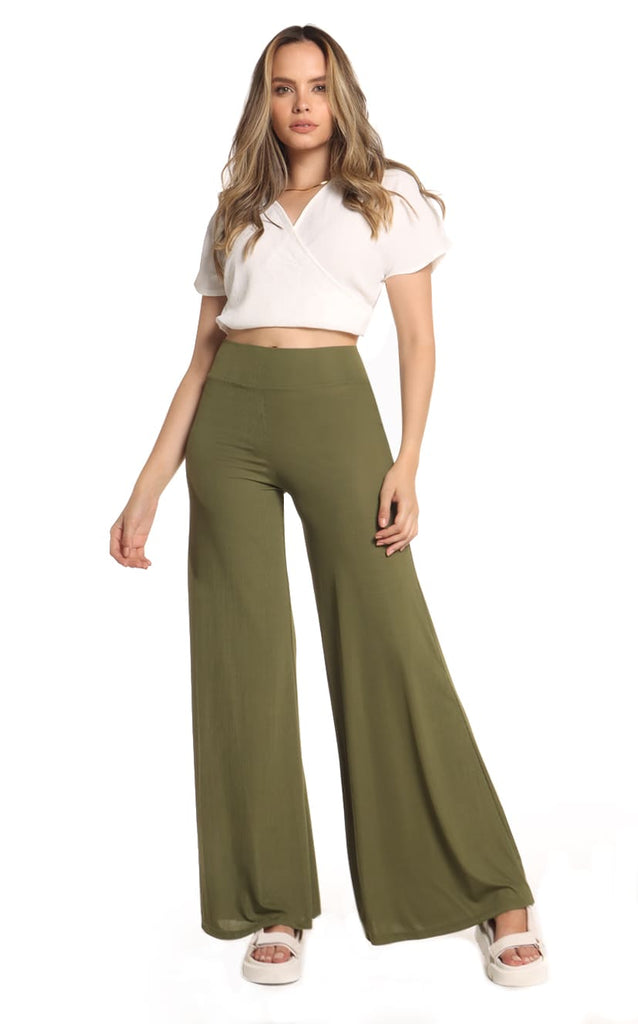 Pantalón Verde Militar Palazzo - Navissi Clothing ♡