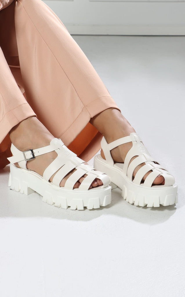 Sandalias Blancas Chunky - Navissi Clothing ♡