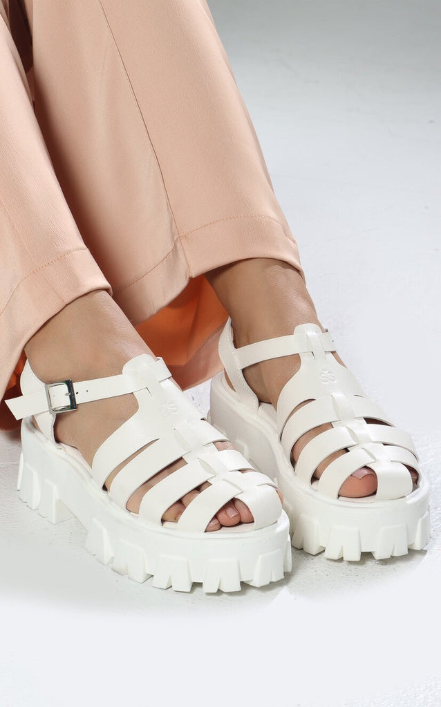 Sandalias Blancas Chunky - Navissi Clothing ♡