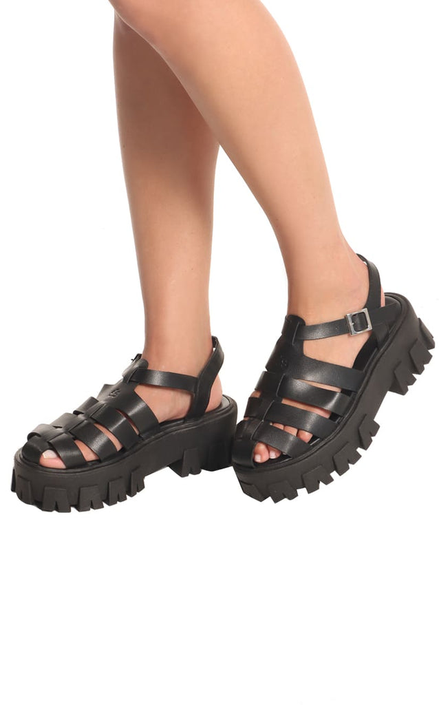 Sandalias Negras Chunky - Navissi Clothing ♡