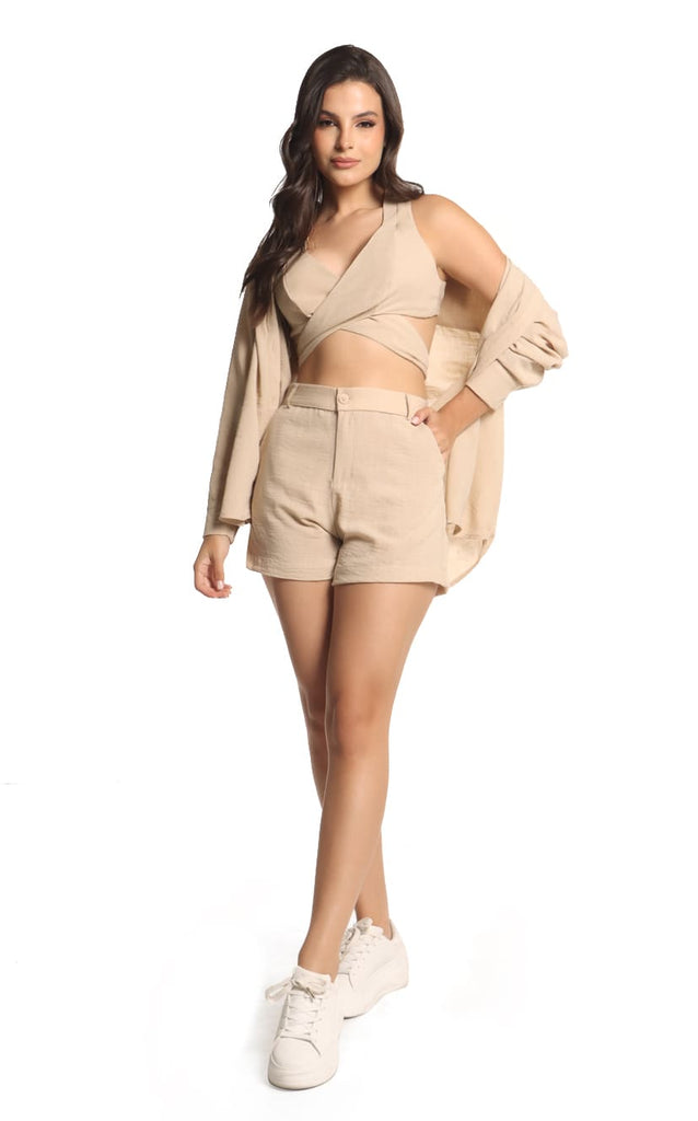 Short Tipo Sastre Arena - Navissi Clothing ♡